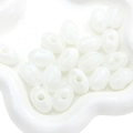 Perle ovali in acrilico crema con finitura perlata per creazione gioielli fai-da-te - 21x14mm / 5 Pezzi/Confezione Perla Ovale Piatta (BSD713) / Bianco