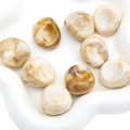 Perline irregolari in acrilico marmo crema e caramello per gioielli e bracciali fai da te - 26x24mm / 5 Pezzi/Confezione Perla Irregolare (BSD713) / Caffè Chiaro