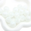 Perle tonde in acrilico bianco traslucido con fori per gioielli e creazioni artigianali - 20mm / 5 Pezzi/Confezione Perla Rotonda (BSD713) / Bianco