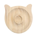 Plateau à perles en bois de pin en forme de chat avec doubles rainures pour bijoux - Chat