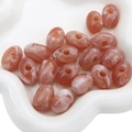 Perle acriliche ovali con trama marmorizzata rosa-marrone e grandi fori per gioielli - 21x14mm / 5 Pezzi/Confezione Perla Ovale Piatta (BSD713) / Rosso Pasta di Fagioli