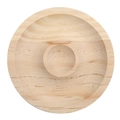 Runde Perlen-Designplatte aus Kiefernholz in Naturfarben mit Maserung und Rillen - Rund