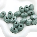 Perle ovali in acrilico verde scuro effetto marmo con foro grande per gioielli fai-da-te - 21x14mm / 5 Pezzi/Confezione Perla Ovale Piatta (BSD713) / Verde Grigastro