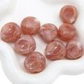 Perle in acrilico rosa antico con motivo marmorizzato bianco per gioielli fai-da-te - 26x24mm / 5 Pezzi/Confezione Perla Irregolare (BSD713) / Rosso Pasta di Fagioli