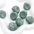 Perle in acrilico marmorizzato verde scuro per creazione di gioielli fai-da-te e hobby - 26x24mm / 5 Pezzi/Confezione Perla Irregolare (BSD713) / Verde Grigastro