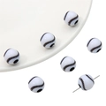Acryl honkbal kralen met zwarte stiksels voor handgemaakte DIY-sieradenontwerpen - Honkbal Stijl / Set van 30 / Wit