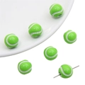 Neon groene baseball acryl kralen met witte stiksels voor DIY sieraden maken set - Honkbal Stijl / Set van 30 / Groen