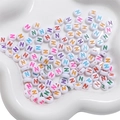 Flat round 4x7mm acrylic beads with colorful letter N for DIY jewelry making - 50 Pieces/Pack (4x7mm) / Letter N