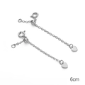Verstelbare 6cm zilveren koperen verlengketting met sluiting en hart hanger - Veersluiting Verstelbare Schuifkraal Hart (Stijl 06)
