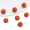 DIY acryl basketbal kralen voor sportieve sieraden met klassieke oranje textuur ontwerp - Basketbalstijl / Set van 30 / Oranje