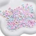 4x7mm round white acrylic alphabet beads with colorful letter O for DIY jewelry making - 50 Pieces/Pack (4x7mm) / Letter O