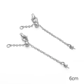 Verstelbare 6cm verzilverde verlengketting met karabijnsluiting en schuifkraal voor diy - Kreeftsluiting Verstelbare Schuifkraal (Stijl 08)