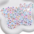 White round acrylic beads with colorful letter P for DIY jewelry and bracelet making - 50 Pieces/Pack (4x7mm) / Letter P