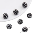 DIY volleybal kralen in zwart-wit met voorgeboorde gaten voor het maken van sieraden - Volleybalstijl / Set van 30 / Zwart