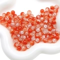 8-10mm vibrant orange-red crackle glass beads for DIY jewelry making in a white tray - 8mm (Approx. 50 Pieces/Pack) / Orange Red