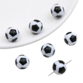 Acryl voetbal kralen met zwart-wit patroon voor het maken van DIY sieraden en hobby's - Voetbalstijl (Z&W Patchwork) / 10 Stuks Verpakking / Zwart & Wit