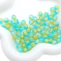 Perles en verre craquelé bleu et jaune 8-10mm avec texture interne pour bijoux DIY - Jaune Vert