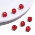 Lot de six perles acryliques rouge brillant pour bijoux DIY et chaînes de téléphone - 5 Pièces/Paquet / Rouge