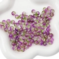 Runde lila und grüne Krakelglasperlen für DIY-Schmuckherstellung in einer Schale - 8mm (50 Stück) / Gelb-rosa Zweifarbig