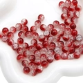 Perles en verre craquelé rouge de 8-10mm pour la création de bijoux DIY - Bordeaux