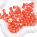 Perles en résine corail avec texture feuille d'or pour bijoux faits à la main - 8mm / Rouge Orangé