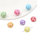 Gekleurde voetbal kralen voor DIY sieraden met sterren en centrale gaten - Voetbalstijl / Set van 30 / Willekeurige gemengde kleuren