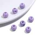 Perles en acrylique lavande lisse pour bijoux DIY et accessoires de chaîne de téléphone - 5 Pièces/Paquet / Violet