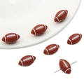Bruine rugbyvormige acryl kralen met witte stiksels voor het maken van DIY-sieraden - Kleine Football Stijl / Set van 30 / Bordeauxrood