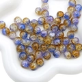 Perline di vetro crepato da 10mm in blu, oro e viola per la creazione di gioielli - Diametro 10mm (10 Pezzi/Confezione) / Blu e Caffè Bicolore