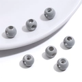 Perles en acrylique gris brillant à trou croisé pour bijoux DIY et accessoires - 5 Pièces/Paquet / Gris