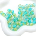 8-10mm ice-cracked gradient blue and yellow glass beads for DIY jewelry making - 10mm (Approx 40 Beads) / Yellow Green