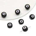 DIY acryl kralen met zwart biljart 8-ball patroon voor handgemaakte sieraden maken - Biljartstijl Nummer 8 / Set van 20 Stuks / Zwart