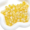 8mm-10mm yellow crackle glass beads with ice-shattered texture for DIY jewelry crafts - 10mm (Approx 40 Beads) / Yellow