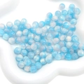 Perles en résine nacrée bleues et blanches avec motifs tourbillons pour bijoux DIY - Bleu