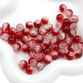 DIY 8-10mm red crackle glass beads for bracelets and necklaces in a white heart tray - 10mm (Approx 40 Beads) / Burgundy