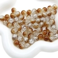 10mm amber and white crackle glass beads for DIY jewelry making and bracelet crafts - 10mm (Approx 40 Beads) / Light Coffee