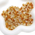 Amber and clear crackle glass beads for DIY jewelry making in a heart-shaped tray - 8mm (Approx. 50 Pieces/Pack) / Light Coffee