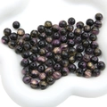 Perles en résine violettes et dorées avec texture métallique pour création de bijoux - Noir
