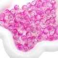 10mm Pfirsichrosa und weiße Eisbruch-Glasperlen für DIY-Schmuckherstellung und Handwerk - 8mm (50 Stück) / Fuchsia