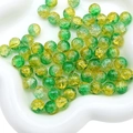 8-10mm crackle glass beads in emerald green and gold for DIY jewelry making - 10mm (Approx 40 Beads) / Dark Green