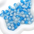 Blue and transparent 10mm crackle glass beads in a heart dish for DIY jewelry making - 10mm (Approx 40 Beads) / Light Blue