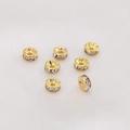 Golden rondelle spacer beads with clear rhinestones for DIY jewelry making - Style #09 / 4mm (20 Pieces/Pack) / Gold