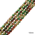 10mm cracked glass beads in vibrant red, green, and yellow for DIY jewelry making - 10mm (Approx 40 Beads) / Red & Green