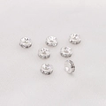 Silver spacer beads with sparkling rhinestones for DIY handmade jewelry bracelets - Style #09 / 4mm (20 Pieces/Pack) / Silver
