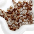 8mm Bernstein Glasperlen mit Crackle-Effekt für DIY Schmuck auf Keramikschale - 8mm (50 Stück) / Kaffeebraun