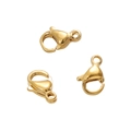 Golden lobster clasps set in shiny finish for DIY necklace and bracelet jewelry making - 6x9mm (10 Pieces/Pack) / Gold