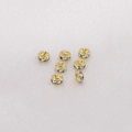Golden rondelle spacer beads with AB crystal rhinestones for DIY jewelry making - Style #10 / 4mm (20 Pieces/Pack) / Gold