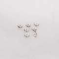 Silver bead spacers with rainbow rhinestones for DIY bracelet and jewelry making - Style #10 / 4mm (20 Pieces/Pack) / Silver