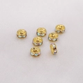 Golden spacers for DIY jewelry making with sparkling multicolored rhinestones - Style #11 / 6mm / Gold