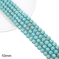 Perles de turquoise synthétique rondes 10mm pour bijoux DIY avec motifs de lignes croisées - Perle de Citrouille / Environ 40 pcs (10mm) / Turquoise